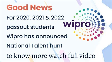 Wipro Has Announced National Talent Hunt Wipro National Talent Hunt