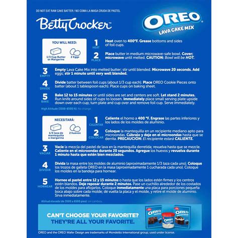 Betty Crocker Oreo Lava Cake Mix Shop Baking Mixes At H E B