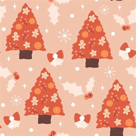 Premium Vector Seamless Pattern With Christmas Trees