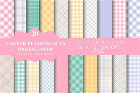 Easter Plaid Digital Papers Graphic By The Whimsy Mug Creative Fabrica