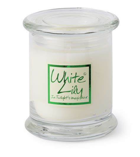 White Lily Candle Jar Glass Jars Lily Flame