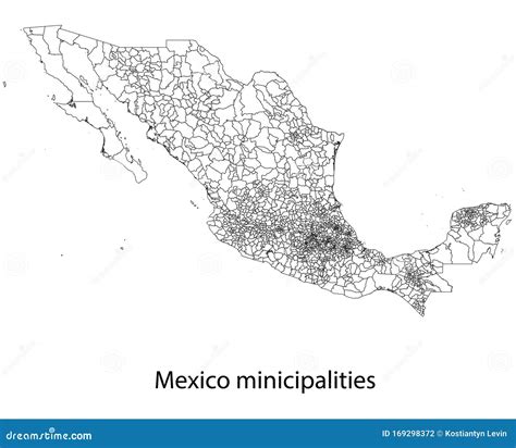 Vector Map Of Mexico Municipalities And Administrative Areas Stock Vector Illustration Of