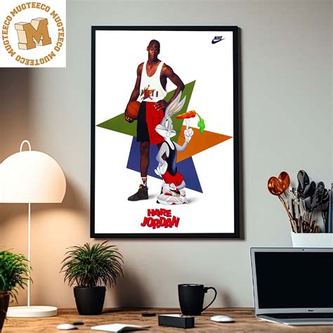 Space Jam Michael Jordan Hare Jordan Official Nike Vintage Home Decor Poster Canvas - Mugteeco