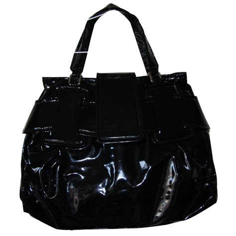 Zapa Sacs à main Cuir vernis Noir ref 12447 Joli Closet