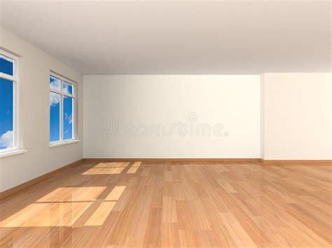 Home Interior D Rendering With Empty Room Stock Illustration