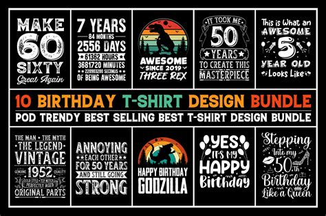 Birthday T-Shirt Design Bundle - Buy t-shirt designs