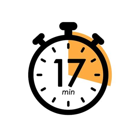 Premium Vector Seventeen Minutes Stopwatch Icon Timer Symbol Cooking