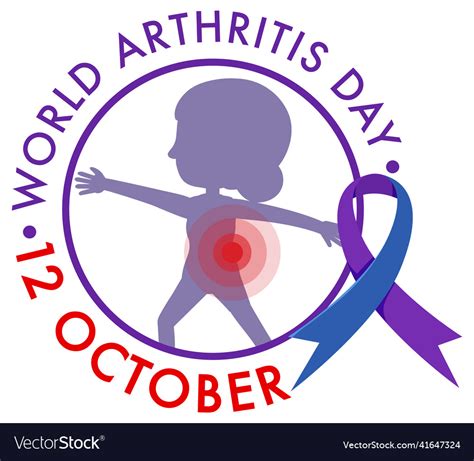 World Arthritis Day Banner With Woman Silhouette Vector Image