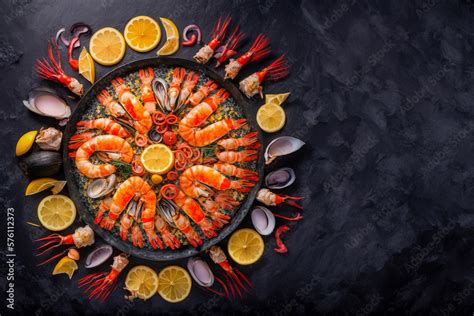 Spanish national food paella, super photo realistic illustration ...