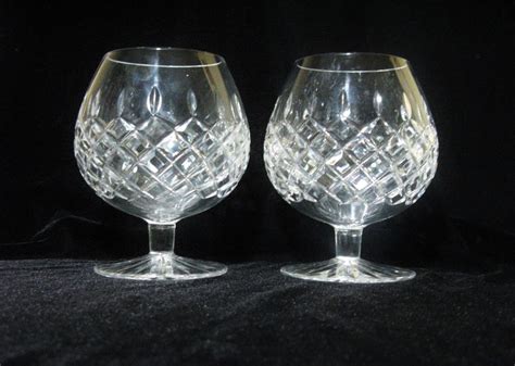 2 Crystal Brandy Glasses Pair Large Vintage Cut Crystal Etsy Uk