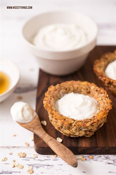 Granola Cups Müsli Cups mit Joghurt Honig Apfel und Zimt Nicest