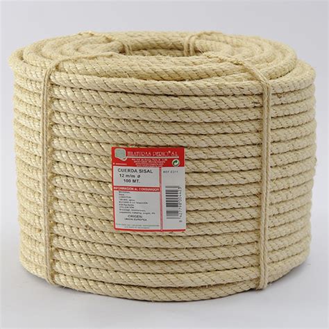 ROLLO CUERDA SISAL CABLEADA 4 cabos 12 mm Ø HILATURAS PERIO