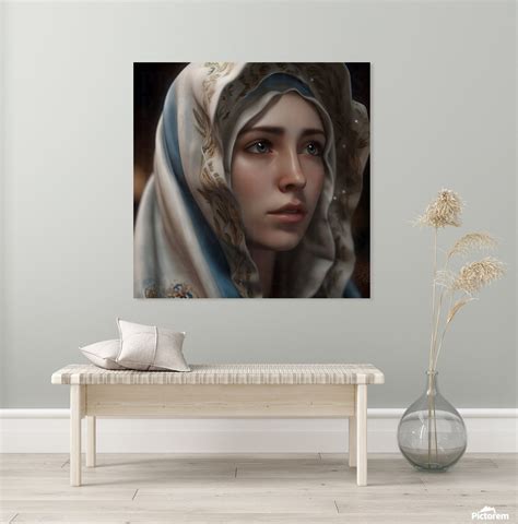 Blessed Virgin Mary Portrait Art Digital Download Mother Mary Etsy