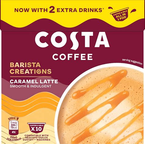 Costa Coffee Dolce Gusto Caramel Latte One Pod X G Smooth And