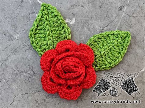 Crochet Rose Leaf Pattern