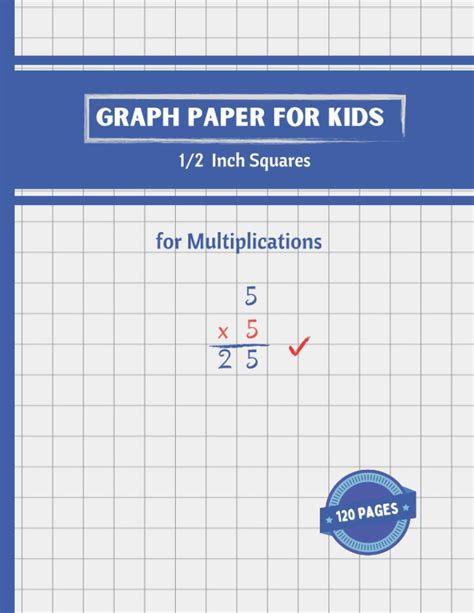 Graph Paper for Kids: Graph Paper for Elementary Kids | Large 1/2 Quad ...