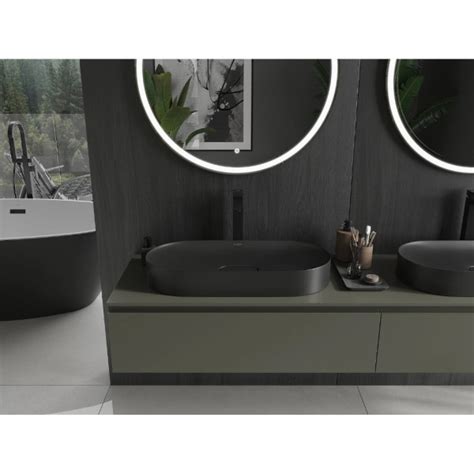 Vasque En Conglomerat Lavabo Black Noir Mat Sofia X Cm