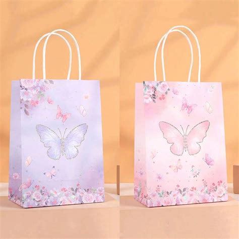 Pcs Creative And Simple Gift Bags With Hot Stamped Butterfly Mermaid Floral Marble Patterns