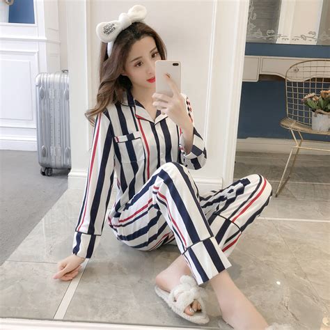 Pajamas Women Summer Thin Section Cotton Long Sleeved Korean Spring And