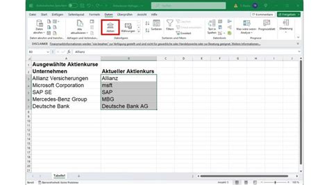 Microsoft Excel Aktienkurse Abrufen Computerwoche