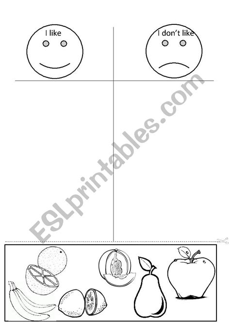 Food I Like I Don´t Like Esl Worksheet By Chanis20