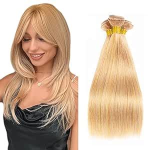 Amazon P27 613 Honey Blonde Bundles Straight Human Hair Bundles 8A Unprocessed Brazilian