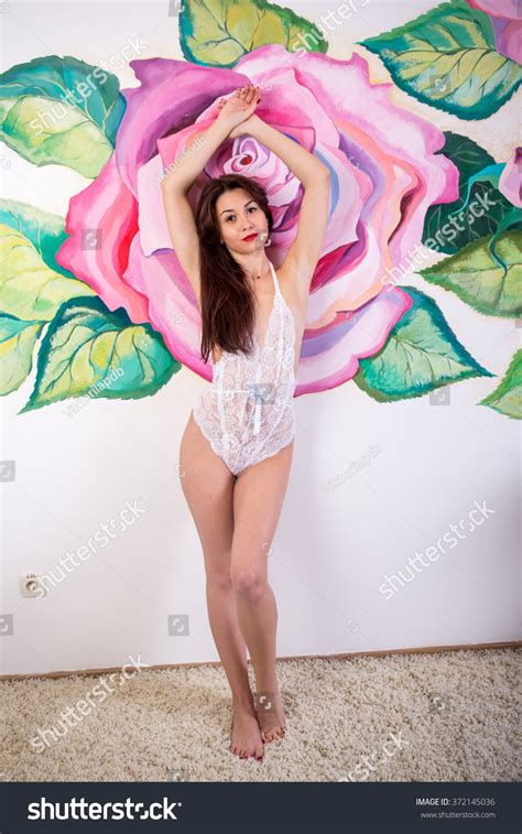 Sensual Brunette Woman Long Curly Hair Stock Photo 372145036 Shutterstock