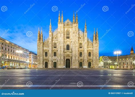 Duomo of Milan at Night in Milan, Milano, Italy Stock Image - Image of ...