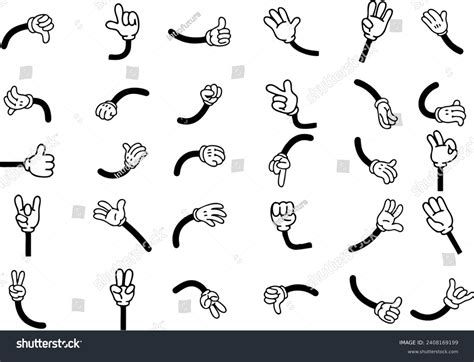 Cartoon Hand Arms Cute Cartoon Mascots Stock Illustration 2408169199 ...