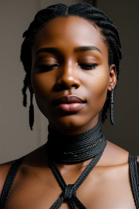 African Shibari Eyes Half Closed Furry AI Porn