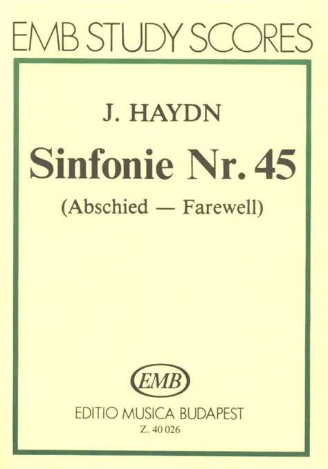 Sinfonie Nr 45 Fis Moll Abschied Von Joseph Haydn Im Stretta Noten