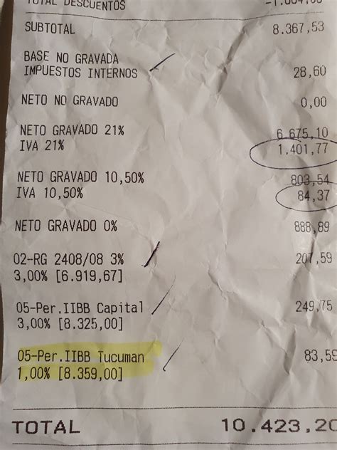 Múltiples quejas en redes sociales por una factura plagada de impuestos