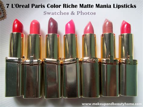 7 L'Oreal Paris Color Riche Matte Mania Lipsticks Swatches and Photos