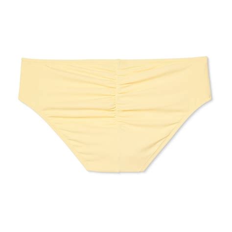 Juniors Plus Size Ribbed Cheeky Bikini Bottom Xhilaration Yellow 14W