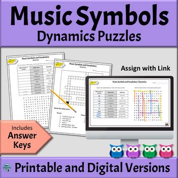 Music Symbols Worksheets | Dynamics by Frau Musik USA | TpT