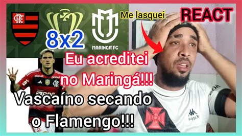 React Reações Flamengo 8x2 Maringá Copa do Brasil 2023 melhores