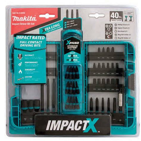 Makita 40 Pcs Impact X Impact Driver Bit Set Magnetic S2 Steel B 69490 Ebay