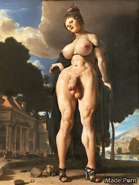 Porn Image Of Muscular Long Legs Big Cock Standing Futanari Bodybuilder Created By AI