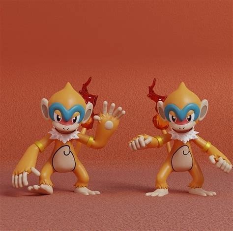 Pokemon Monferno With Poses D Model D Printable Cgtrader