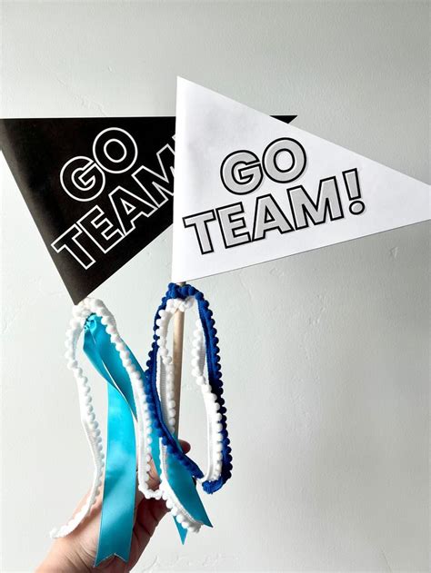 Go Team Pennant Flag Diy Pennant Sports Banner Printable Pennant