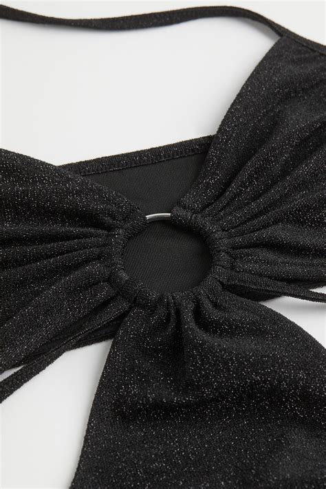 Glittery cut-out dress - Black/Glittery - Ladies | H&M GB