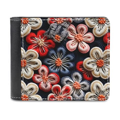 Leather Wallets For Men Japanese Floral Embroidery3 Bifold Fathers