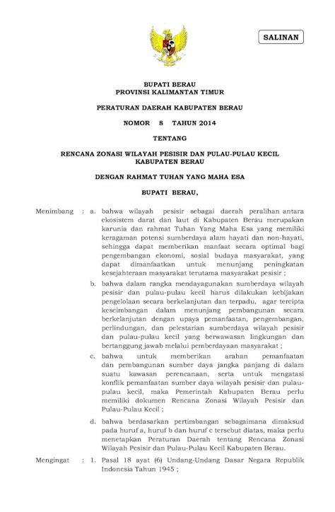 PDF PERDA NOMOR 8 TAHUN 2014 TENTANG RENCANA ZONASI Samarinda Bpk Go