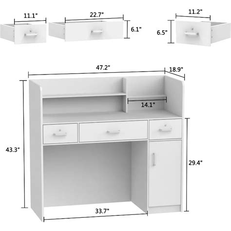 Reception Desk with Counter, Reception Counter Table with Private Panels, for Salon Reception ...