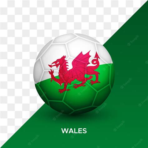 Premium Vector | Realistic football soccer ball mockup with wales flag 3d vector illustration ...