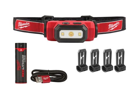 MILWAUKEE Headlamp 475 Lumens Red LED Rechargeable 419J78 2111 21