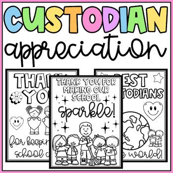 Custodian Appreciation Thank You Coloring Pages Writing School Janitors