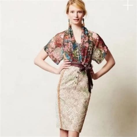 Byron Lars Dresses Anthropologie Stunning Sheath Floral Lace Dress