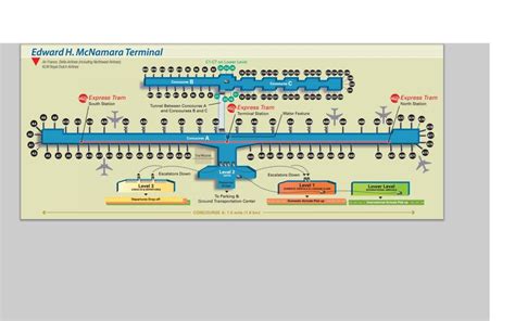 Detroit Airport terminal map - Map of Detroit Airport (Michigan - USA)