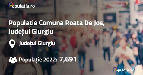 Popula Ia Comunei Roata De Jos Jud Giurgiu Populatia Ro